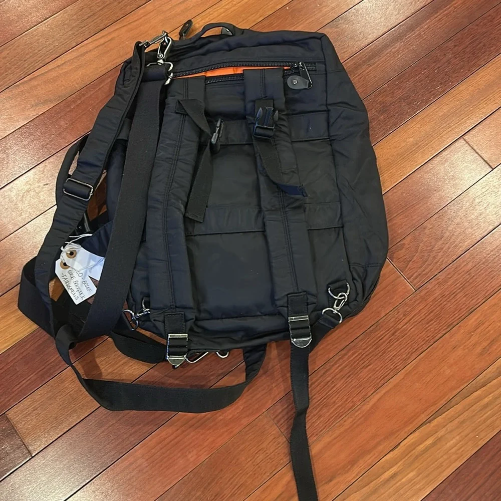 Hem Tokyo Black Nylon Men's canvas, briefcase, and backpack in one